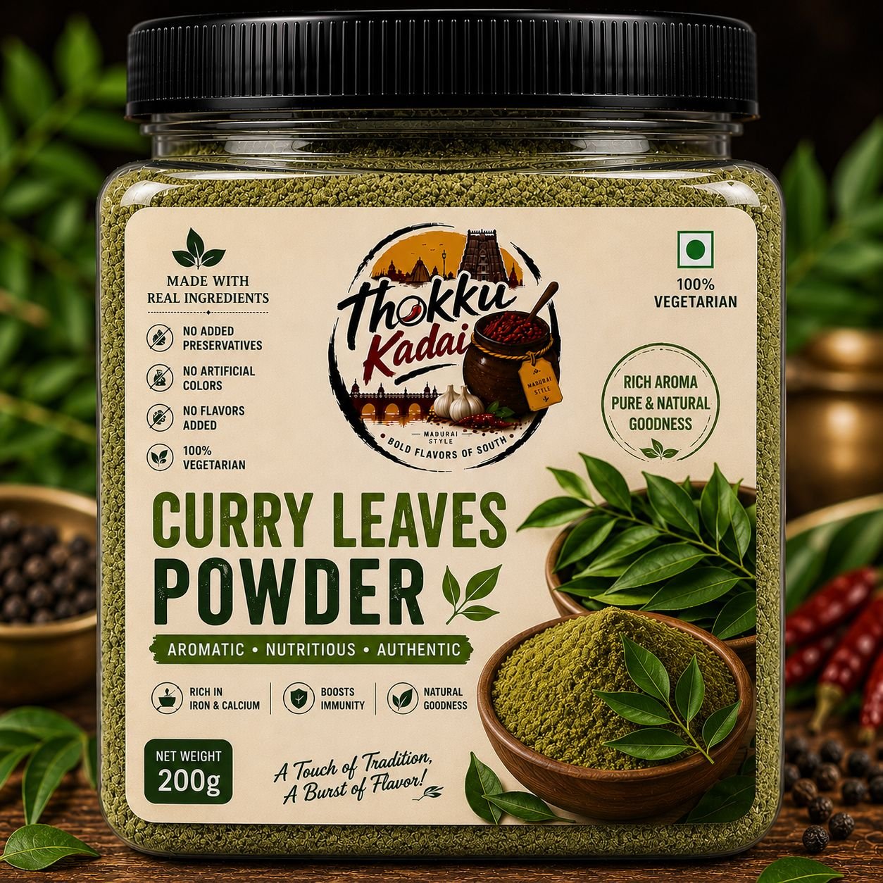Curry Leaves Rice  Podi